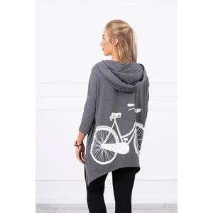Sweatshirt with a bicycle print graphite melange