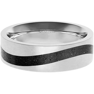 Gravelli Betónový prsteň Curve oceľová / antracitová GJRWSSA113 50 mm