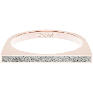 Gravelli Oceľový prsteň s betónom One Side bronzová / sivá GJRWRGG121 56 mm