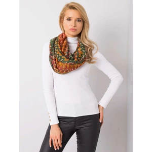 Orange and green patterned scarf