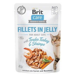 Kapsička Brit Care Cat Fillets in Jelly with Tender Turkey & Shrimps 85g