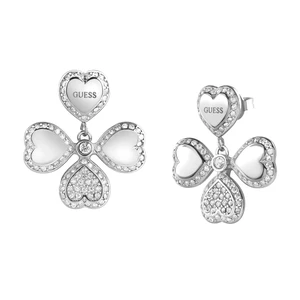 Guess Nápadité oceľové náušnice pre šťastie Fine Heart JUBE01423JWRHT/U