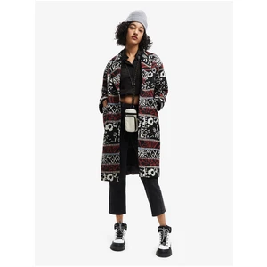 Black Women Patterned Coat Desigual Dev - Women