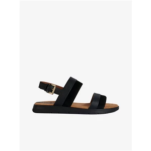 Black Women's Sandals with Leather Details Geox - Women