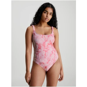 Růžové dámské jednodílné plavky Calvin Klein Underwear Authentic-One Piece- - Dámské