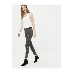 Koton Women's Black Patterned Trousers