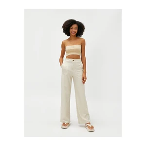 Koton Fabric Trousers Wide Leg High Waist