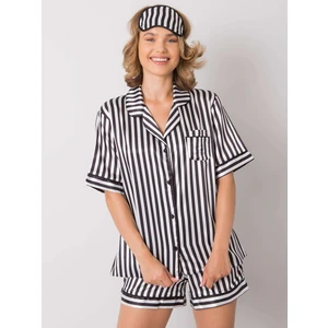 Black and white striped sleeping suit