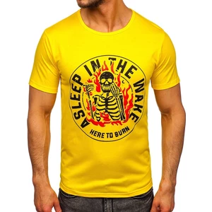 Žluté pánské tričko s potiskem Bolf KS2631