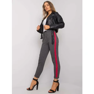 Women's dark gray striped pants