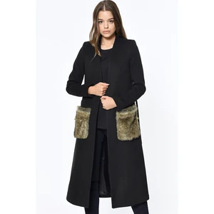 Z6363 DEWBERRY WOMEN's COAT-BLACK