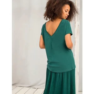 T-shirt with a neckline in the back dark green