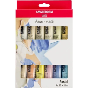 Amsterdam Ensemble de peintures acryliques 12x20 ml Pastel