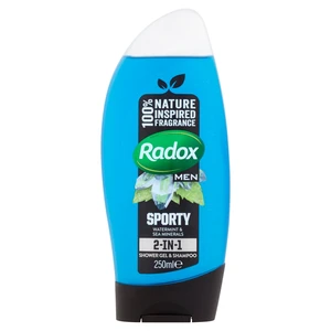 Radox Men Feel Sporty sprchový gel a šampon 2 v 1 Watermint & Sea Minerals 250 ml