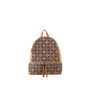 Light brown women's zippered backpack