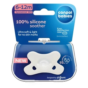Canpol babies Cumlík silikónový symetrický 6 - 12 m 1 ks biely