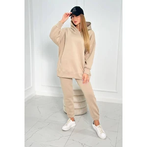 Insulated set with sweatshirt light beige