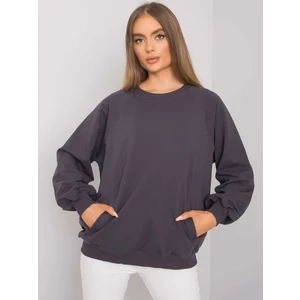 RUE PARIS Graphite cotton sweatshirt without a hood