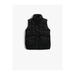 Koton Inflatable Vest with Pockets Stand Up Collar