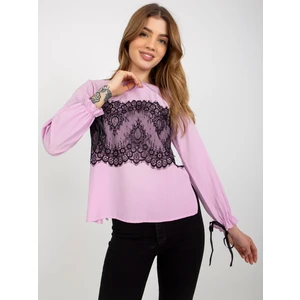Light purple formal blouse with lace