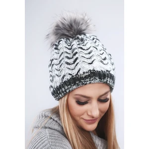 White winter herringbone cap