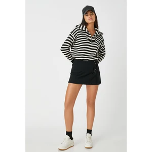 Koton Women's Black Striped Sweater