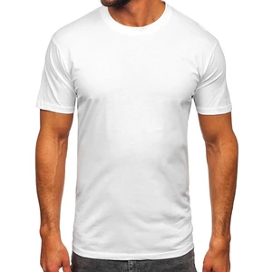 Biele pánske tričko bez potlače Bolf 14291
