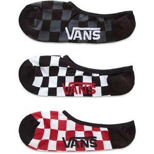 VANS 3 PACK - kotníkové ponožky CLASSIC SUPER NO SHOW RED-WHITE CHECK 38,5-42
