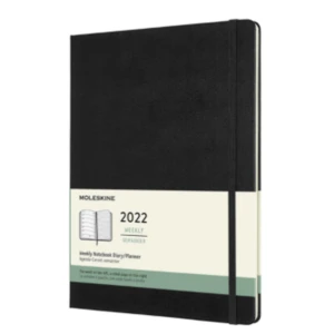 Moleskine Plánovací zápisník 2022 černý XL, tvrdý