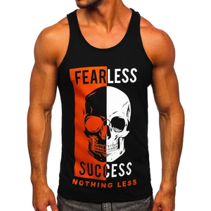 Černé pánské tílko s potiskem tank top Bolf 14841