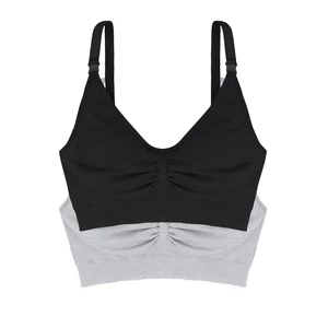 Set of two sports bras in gray and black DORINA - Women