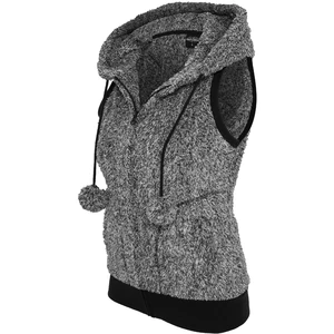 Women's vest Melange Teddy blk/wht