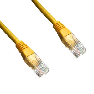 Kábel DATACOM síťový (RJ45), 1m (1515) žltý Patch kabel UTP lanko cat.5e se dvěma konektory RJ45, pro propojování počítačových sítí (např. pro spojení