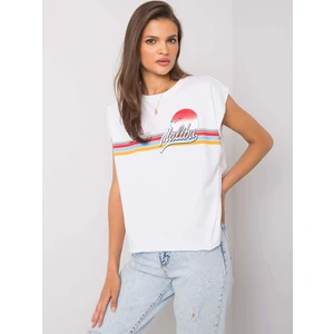 Women's white cotton t-shirt with print