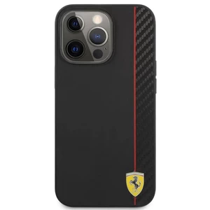 Kryt na mobil Ferrari Smooth and Carbon Effect na Apple iPhone 13 Pro čierny ochranný kryt na mobilný telefón • určený pre Apple iPhone 13 Pro • mater