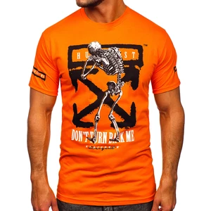 Oranžové pánské tričko s potiskem Bolf 14485