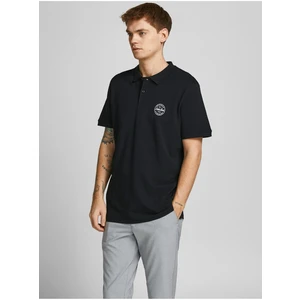 Černé polo tričko Jack & Jones Shark - Pánské