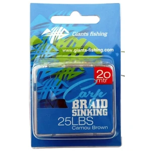 Giants fishing návazcová šňůrka carp braid sinking 20 m camou brown-nosnost 25 lb