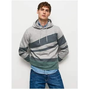 Light Grey Men's Brindle Striped Hoodie Pepe Jeans Phe - Men