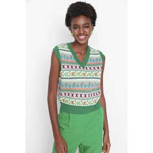 Trendyol Sweater Vest - Green - Regular fit