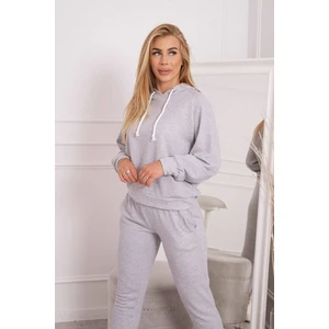Sweatshirt with hood gray color