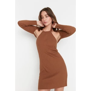 Trendyol Brown Cut-Out Detailed Knitwear Dress