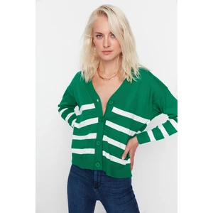 Trendyol Green Striped Knitwear Cardigan