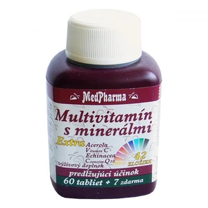 MedPharma Multivitamín s minerálmi 42 zložiek, extra C + Q10 60 tbl. + 7 tbl. ZD ARMA