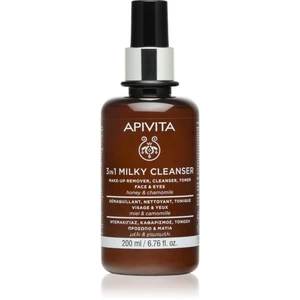 Apivita Cleansing Chamomile & Honey čistiace mlieko 3 v 1 na tvár a oči 200 ml