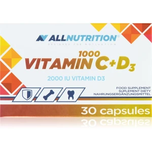 Allnutrition Vitamin C 1000 + D3 kapsle pro podporu imunitního systému, krásnou pleť, nehty a normální stav zubů 30 cps
