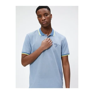 Koton Polo Collar T-Shirt with Shark Embroidered Pipes and Buttons.