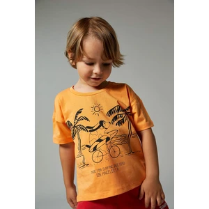 DEFACTO Baby Boy Regular Fit Printed Cotton Short Sleeved T-Shirt