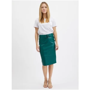 Orsay Green Women's Pencil Leatherette Skirt - Women