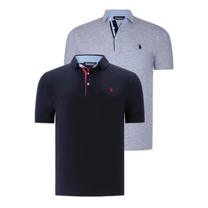 DUAL SET T8582 DEWBERRY MENS T-SHIRT-NAVY BLUE - GREY